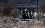 NS yard job E19 passes underneath the Carter Glass (US business 29) with interchange cars for CSX